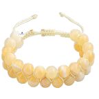 Aragonit 8mm Çift Sıra Makrome Doğal Taş Bileklik