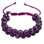 Ametist 8mm Çift Sıra Makrome Doğal Taş Bileklik