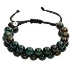 Kan Taşı 8mm Çift Sıra Makrome Doğal Taş Bileklik