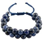 Sodalit 8mm Çift Sıra Makrome Doğal Taş Bileklik