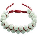 Yeşil Larimar 8mm Çift Sıra Makrome Doğal Taş Bileklik