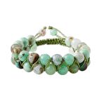 Krizopras 8mm Çift Sıra Makrome Doğal Taş Bileklik