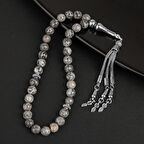 Gri Jasper Doğal Taş Tesbih 33lük - 8mm