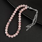 Pembe Kuvars (Gül Kuvars) Doğal Taş Tesbih 33lük - 8mm
