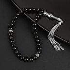 Siyah Turmalin Doğal Taş Tesbih 33lük - 8mm