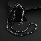 Karlı Obsidyen Doğal Taş Tesbih 99luk - 6mm