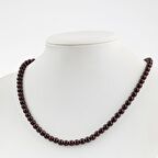 Bordo Granat Lal 6 mm Dizi Doğal Taş Kolye