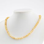 Kalsit 6 mm Dizi Doğal Taş Kolye