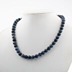 Dumortierit 8 mm Dizi Doğal Taş Kolye