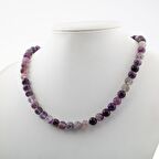 Mor Florit 8 mm Dizi Doğal Taş Kolye