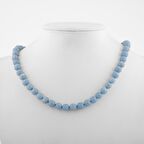 Anjelit 8 mm Düğümlü Doğal Taş Kolye