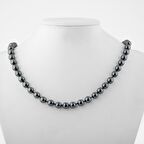 Hematit 8 mm Düğümlü Doğal Taş Kolye