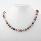 Botswana Akiği 8 mm Düğümlü Doğal Taş Kolye