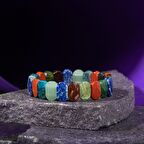 Boğa Burcu Bileklik Buz Mavizi Apatit, Dragon Jasper, Jasper, Lapis Lazuli, Yeşil Aventurin, Yeşim