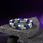 Yay Burcu Bileklik Ametist, Kalsit, Labradorit, Lapis Lazuli, Mavi Akik, Sedef