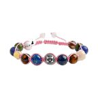 Kız Öğrenci Doğal Taş Harfli Makrome Bileklik