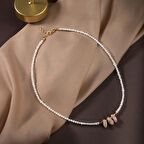 İnci-Pembe Opal Doğal Taş Gümüş Kolye