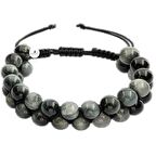 Kedi Gözü 8mm Çift Sıra Makrome Doğal Taş Bileklik
