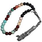 Başak Burcu Tesbih Amazonit, Jasper, Kırmızı Akik, Krizokol, Siyah Turmalin