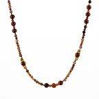 Hessonit Lal-Dumanlı Kuvars-Obsidyen Doğal Taş Kolye