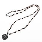 Havlit-Hematit Doğal Taş Erkek Gümüş Tasarım Kolye