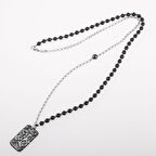 Hematit Doğal Taş Erkek Gümüş Tasarım Kolye