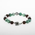 Bronzit-Havlit-İspanyol Varisit Doğal Taş Gümüş Erkek Bileklik