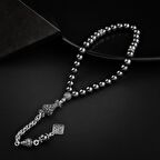 Hematit Doğal Taş 8mm Gümüş Tesbih