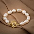 İnci Doğal Taş Gümüş Tasarım Bileklik