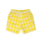 Panço Erkek Çocuk Beli Lastikli Kareli Şort Sarı