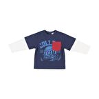 Panço Erkek Çocuk Baskılı T-Shirt Lacivert