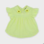 Kız Çocuk Apkile Yakalı Bluz Sarı