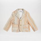 Panço Erkek Çocuk Çizgi Desenli Ceket Oranj