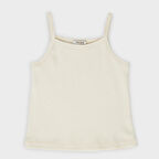 Kız Çocuk Fitilli Dokulu Askılı Atlet Bej