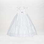 Kız Çocuk Tül Detaylı Parti Elbisesi Ekru