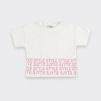 Kız Çocuk Sırtı Pencere Detaylı T-Shirt Beyaz