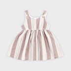 Panço Kız Çocuk Çizgi Desenli Jile Ekru