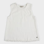 Kız Çocuk Metal Aksesuarlı Atlet Ekru