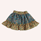 Kız Çocuk Desenli Etek Yeşil