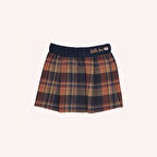Kız Çocuk Ekose Desenli Etek Lacivert