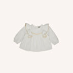 Kız Çocuk Dantel Detaylı Bluz Ekru