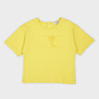 Erkek Çocuk Nakış Detaylı T-Shirt Sarı