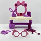 Müzikli ve Işıklı Oyuncak Güzellik Seti - Aynalı Aksesuarlı Makyaj Masası