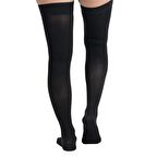 Ccl2 Diz Üstü Burnu Açık Varis Çorabı (Siyah) NUMARA 7