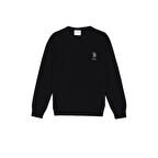 Bisiklet Yaka Slim Fit Siyah Erkek Çocuk Kazak