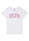 U.S. Polo Assn. Baskılı Beyaz Kız Çocuk T-Shirt KEAN