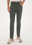 U.S. Polo Assn. Normal Bel Normal Paça Slim Fit Yeşil Erkek Denim Pantolon LORT