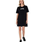 Kadın Modal Karışımlı Bisiklet Yaka Mini Boy Örme Elbise