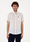 U.S. Polo Assn. Comfort Fit Gömlek Yaka Beyaz Erkek Gömlek ELFY