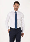 Cacharel Slim Fit İtalyan Yaka Beyaz Erkek Gömlek NONAX